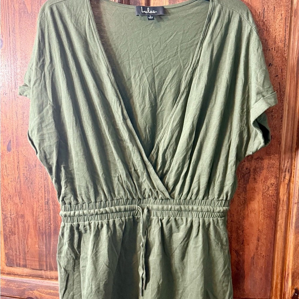 Lulu's Forest Green Knit Romper